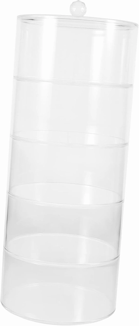 Wakauto Multi Layer Transparent Acrylic Storage Case for Belts Watches and Accessories Stackable Design with Lid for Dust Protection Organizer for Office Desk and Home Use