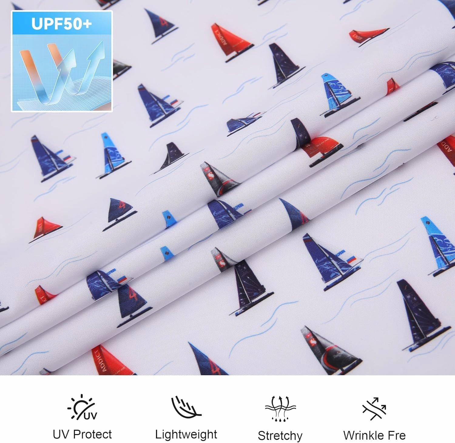 WARHORSEE Printed Fishing Shirts for Men UPF 50  Breathable Stretch Mens Button Down Short Sleeve Hiking Casual Shirts
