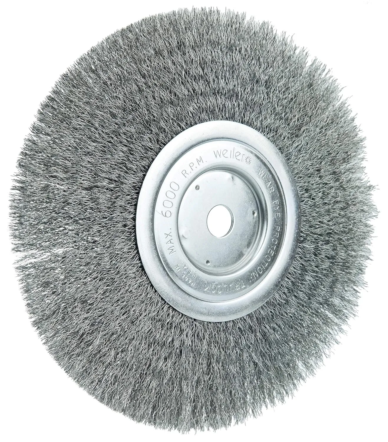 Weiler 01135 8" Narrow Face Crimped Wire Wheel, .006" Steel Fill, 5/8" Arbor Hole, Made in the USA