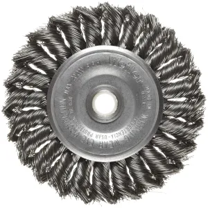 Weiler 08044 4" Standard Twist Knot Wire Wheel, .014" Steel Fill, 1/2"-3/8" Arbor Hole, Made in the USA