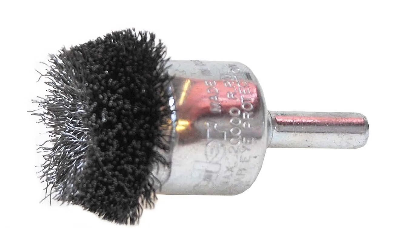 Weiler 10035 Circular Flared Crimped Wire End Brush, 1-1/4", 0.08" Steel Fill, Made in The USA