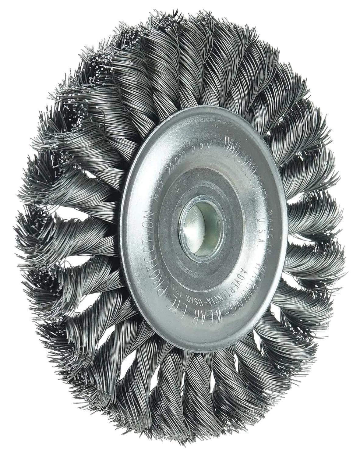 Weiler 17686 4" Stem-Mounted Knot Wire Wheel, .0118" Steel Fill, 1/4" Stem, Made in The USA (Pack of 5)