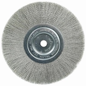 Weiler 01775 8" Narrow Face Crimped Wire Wheel, .006" Stainless Steel Fill, 5/8" Arbor Hole, Made in The USA (Pack of 2)