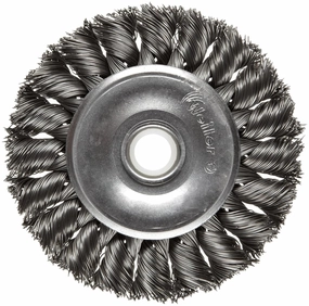 Weiler 08014 3" Standard Twist Knot Wire Wheel .014" Steel Fill 1/2"-3/8" Arbor Hole Made in the USA