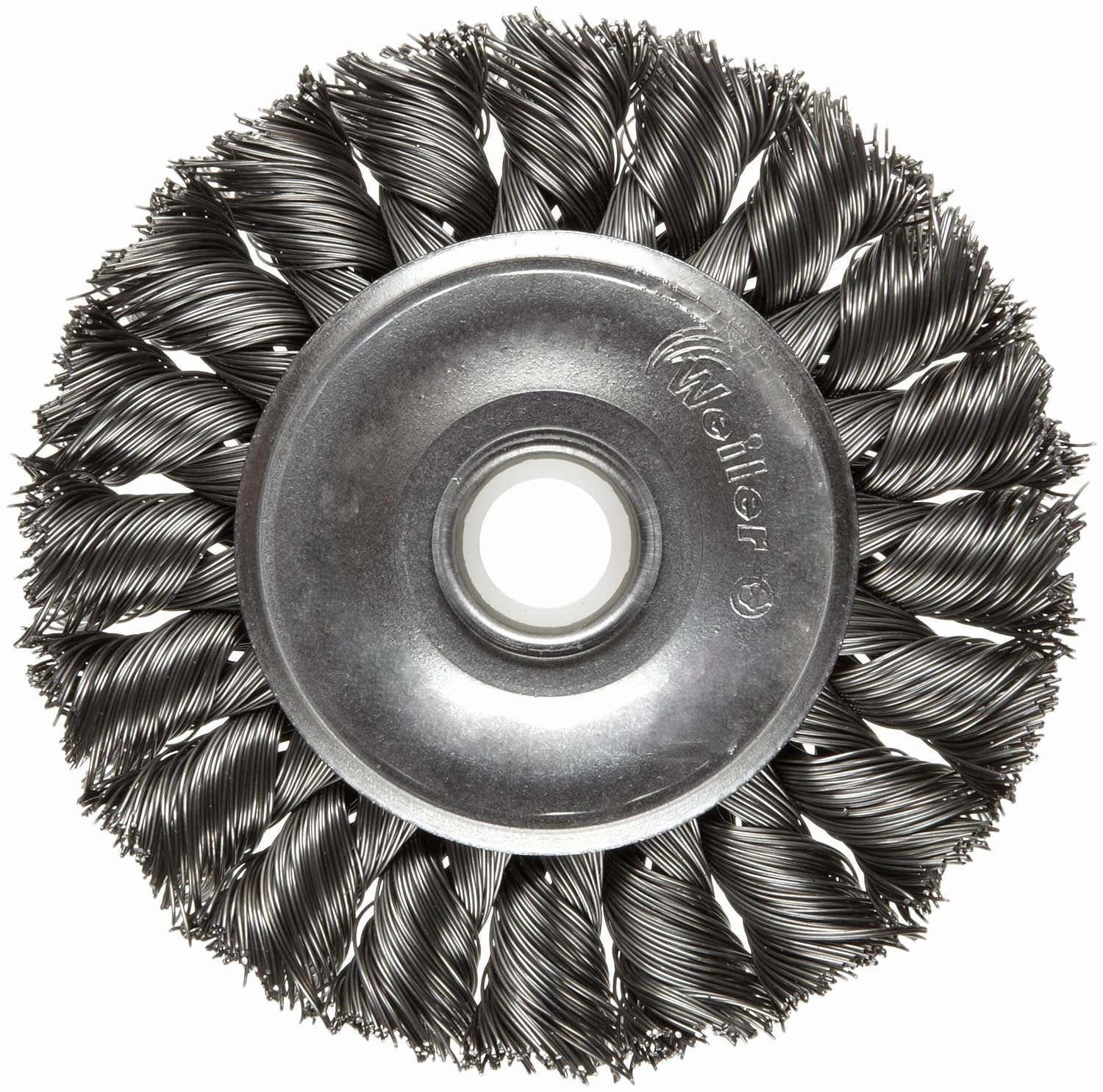 Weiler 08014 3" Standard Twist Knot Wire Wheel .014" Steel Fill 1/2"-3/8" Arbor Hole Made in the USA