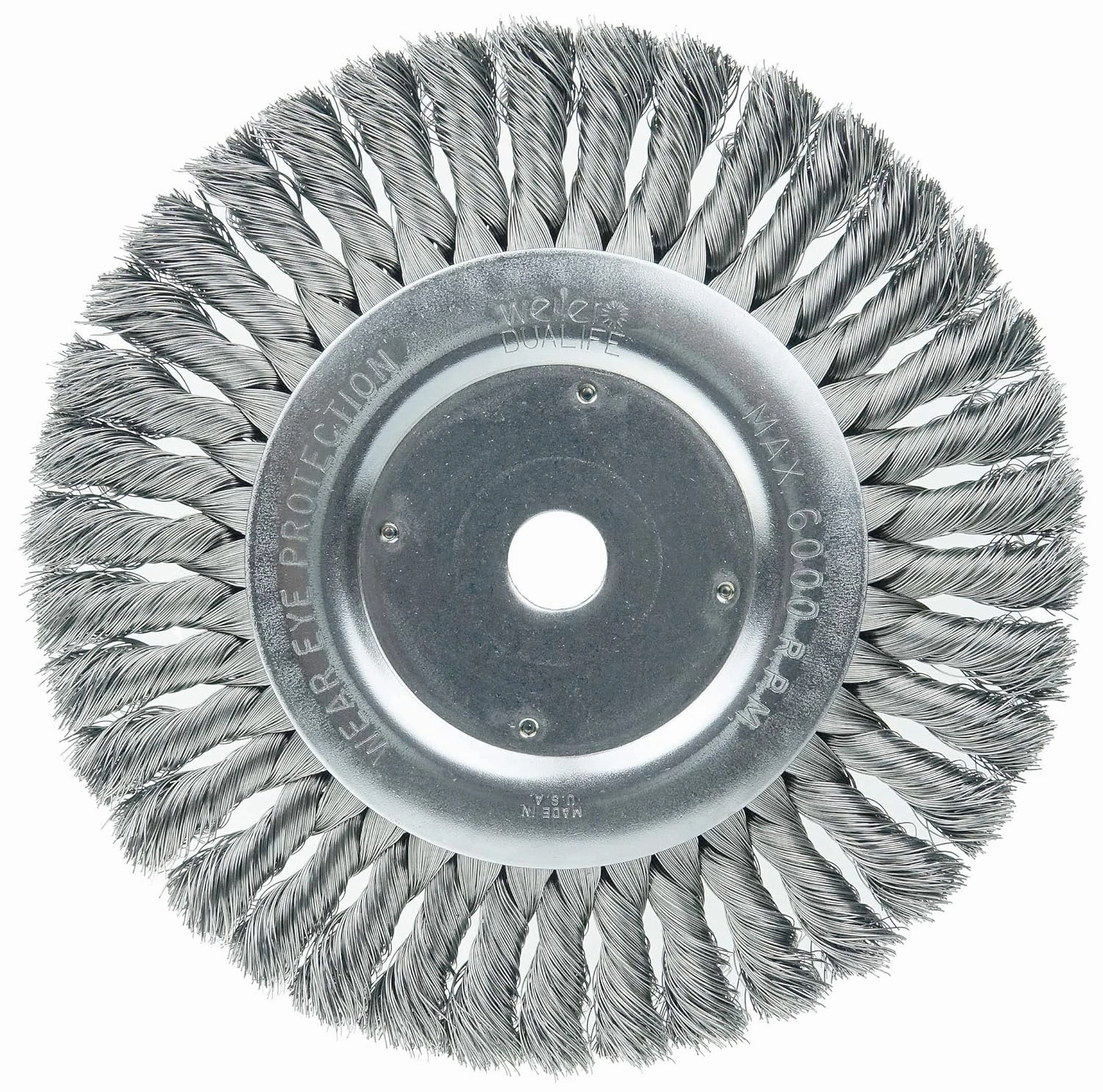 Weiler 08138 8" Standard Twist Knot Wire Wheel, .014" Steel Fill, 3/4" Arbor Hole, Made in The USA (Pack of 2)
