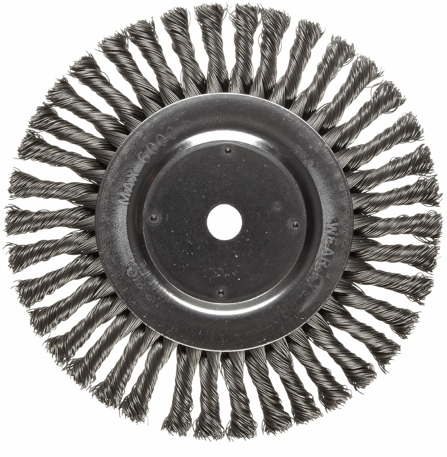 Weiler 08615 8" Cable Twist Knot Wire Wheel, .023" Steel Fill, 5/8" Arbor Hole, Made in the USA
