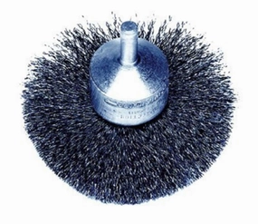 Weiler 10046 1-1/2" Circular Flared Crimped Wire End Brush, .008" Stainless Steel Fill, Made in The USA