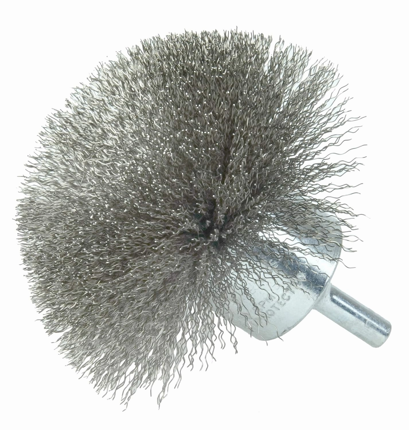 Weiler 10050 3" Circular Flared Crimped Wire End Brush, .008" Stainless Steel Fill, Made in the USA