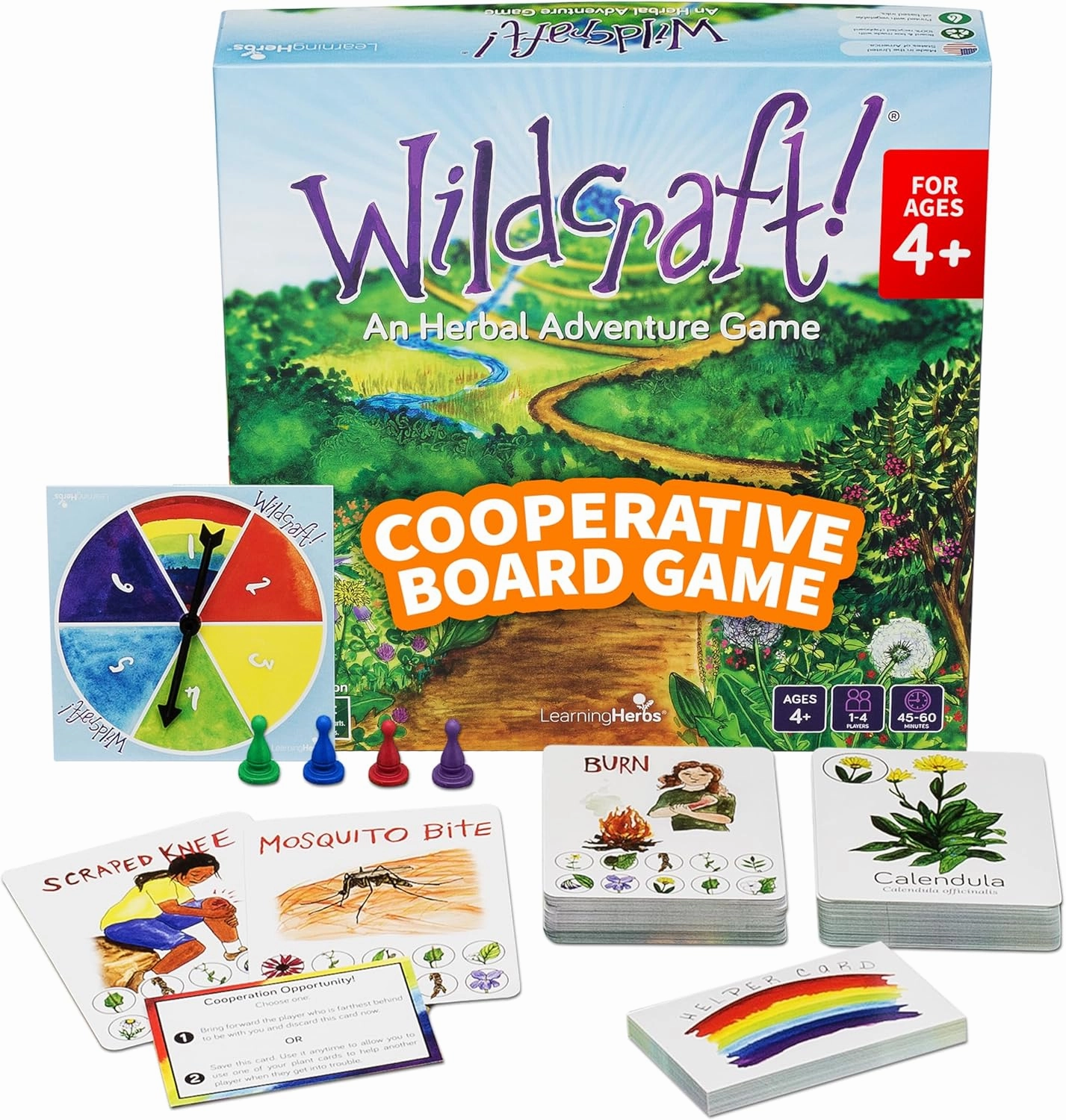 Wildcraft! an Herbal Adventure Game/Family Game: Cooperative Board Games for 4  Year Olds Learn 25 Herbs – Coop Board Games/Educational Games w/Learning Tools, incl. Plant Guide & Coloring Book