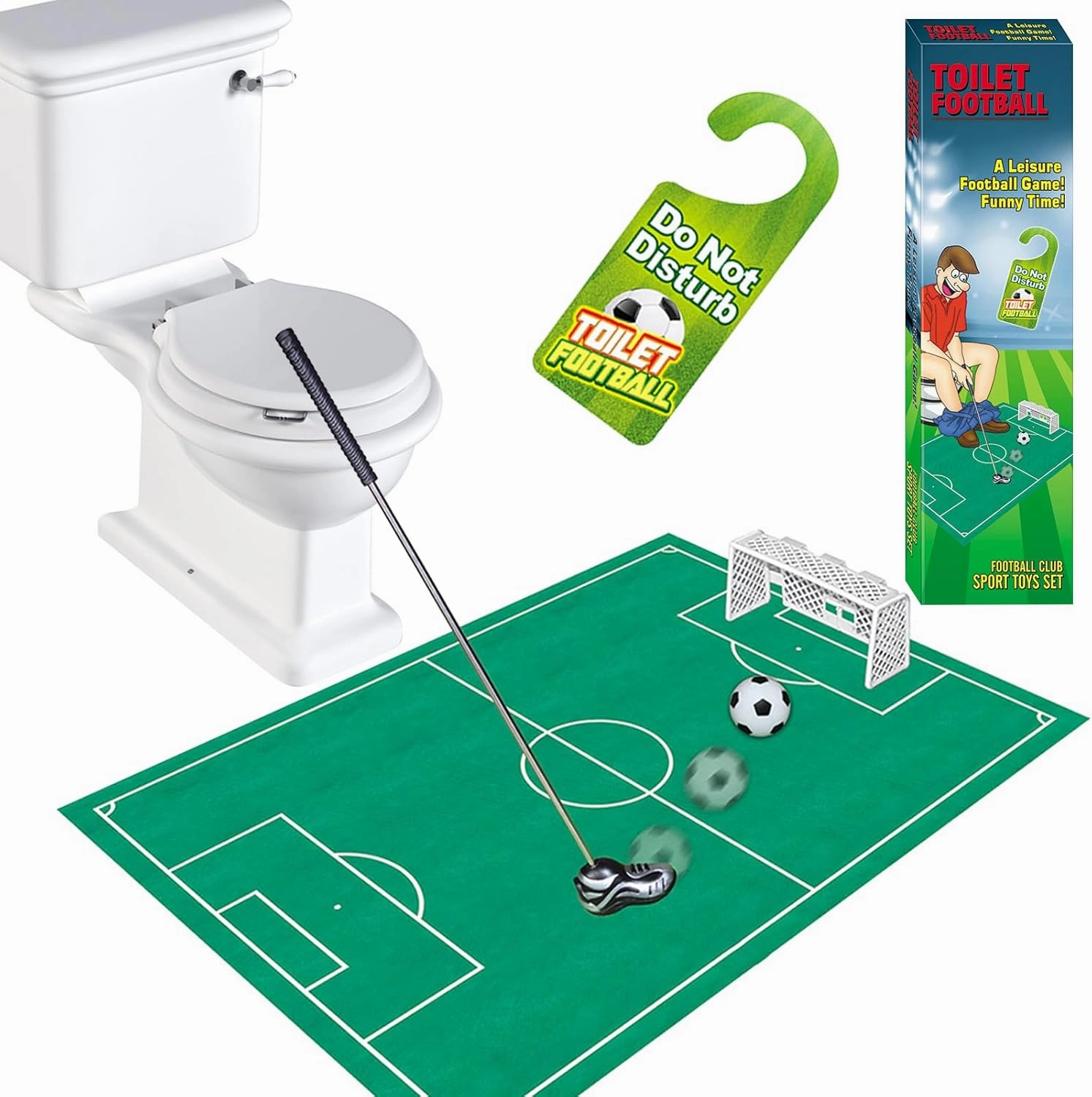 Winbar Toilet Football Golf, Funny Gifts for Men Great Toilet Time Toilet Soccer Golf Game Mini Golf Funny Gifts for Men Boyfriend Brother