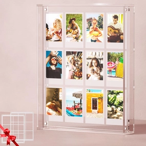 WINKINE Instax Frame for Fujifilm Mini/Wide/Square Films, 9.9" x 12.5"Polaroid Collage Photo Frame, 2x3 Mini Instant-Print Picture Frames for Wall Tabletop, Acrylic Floating Pressed Flower Art Display