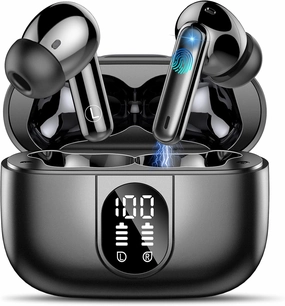 Wireless Earbuds Bluetooth 5.3 Headphones, 40H Playtime in-Ear Earphones, Mini Bluetooth Earbuds with ENC Noise Cancelling Mic, Deep Bass Stereo Ear Buds, LED Display, IPX7 Waterproof Earphones