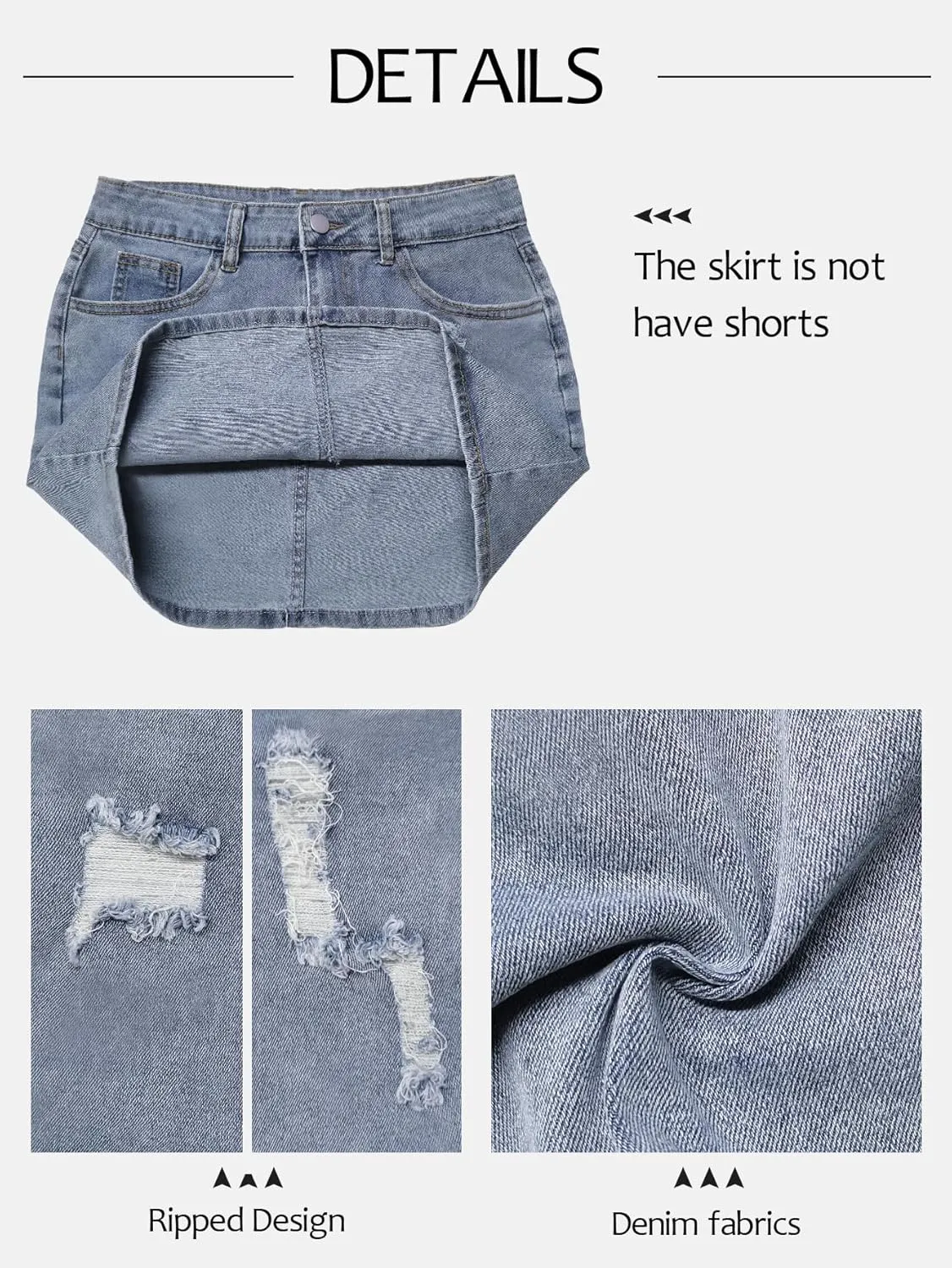 Womens Denim Skirt Casual Mini Jean Skirt Stretch Low Waist Jean Skirt for Women Zip Fly Denim Mini Skirts