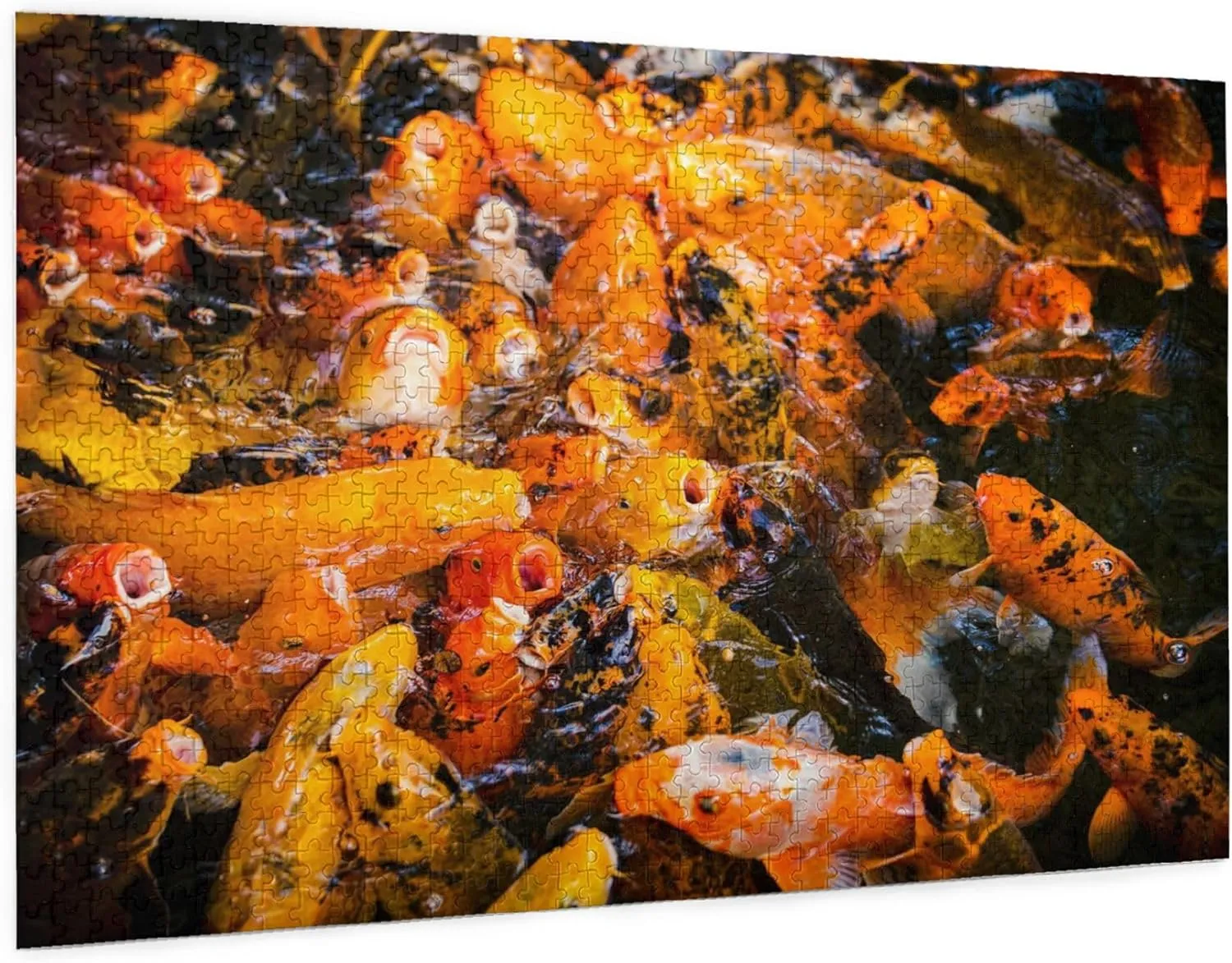 Wooden Puzzles Orange and White Fish 500 Piece Mother's Day Children's Day Exercise Patience Puzzle Game - Education Intellectual Puzzle Game Toys Gift