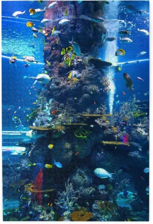 Wooden Puzzles Underwater Fish School 1000 Piece Mother's Day Children's Day Exercise Patience Puzzle Game - Education Intellectual Puzzle Game Toys Gift
