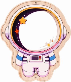 Wooden Astronaut Piggy Banks for Kids, Unbreakable Coin Bank for Kids with Letter Sticker, Wooden Cashbox Money Jar Personalizable Educatinal Toy for Boys, Girls