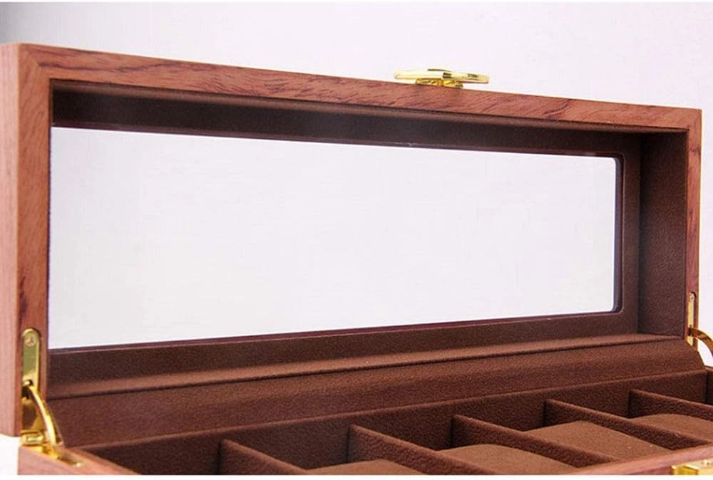 Wooden, European Sunroof, Lockable Bracelet Bracelet Storage Display Box, 6 Places, 10 Places, 12 Places