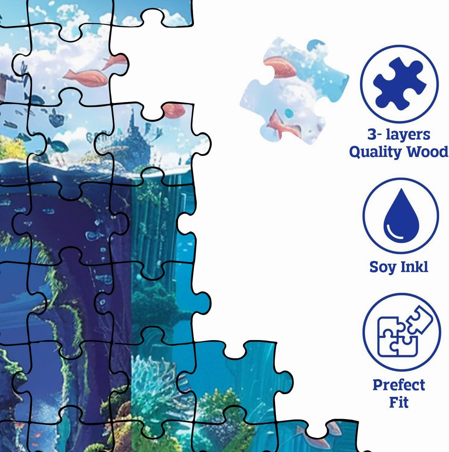 Wooden Puzzles for Adults Jigsaw 500 Piece Aquarium 500 Piece Puzzle Art for Family Fun Adult Kids Puzzle Games