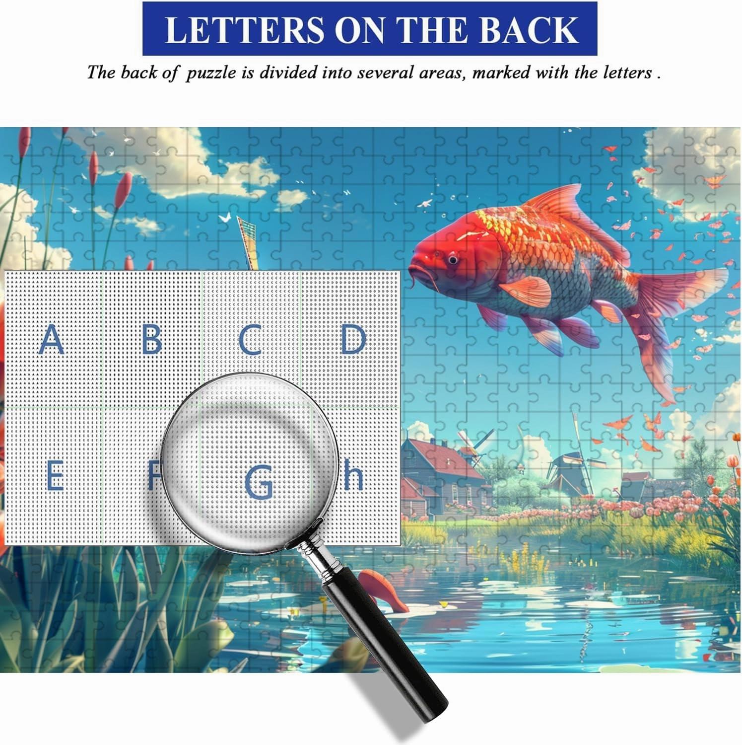 Wooden Puzzles for Adults Jigsaw 500 Piece Koi Fish 500 Piece Puzzle Art for Family Fun Adult Kids Puzzle Games