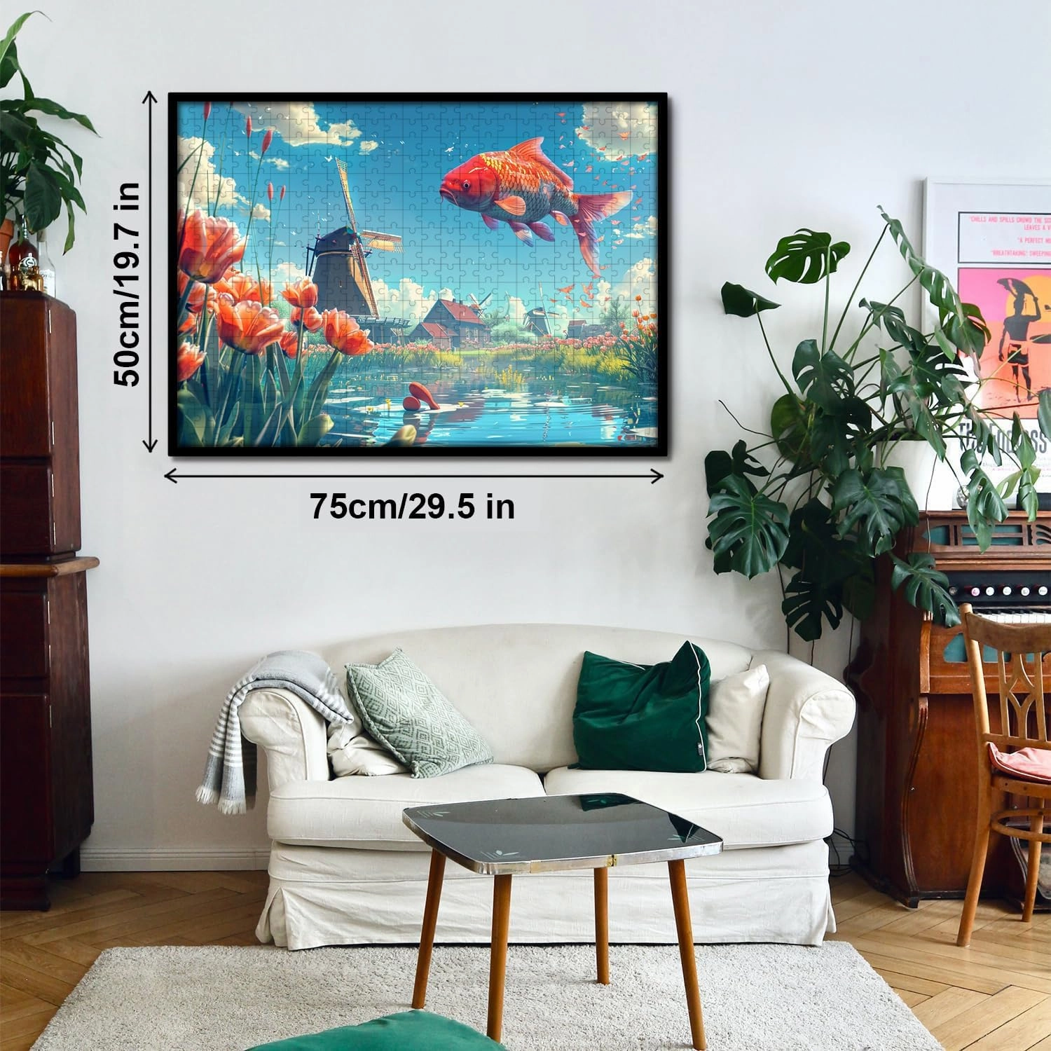 Wooden Puzzles for Adults Jigsaw 500 Piece Koi Fish 500 Piece Puzzle Art for Family Fun Adult Kids Puzzle Games