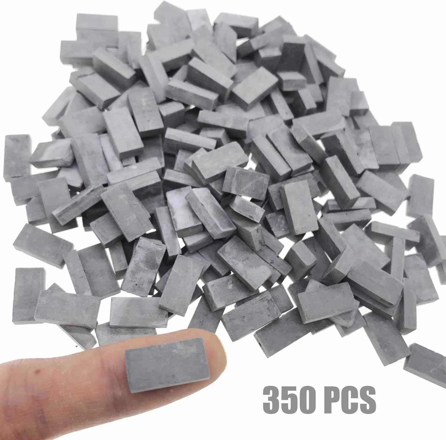 Woohome 350 PCS Gray Mini Wall Bricks Miniature Bricks Figurine Model Brick Building Set Fake Bricks with Scraper for Fairy Garden Landscaping Accessories, 1:16 Scale