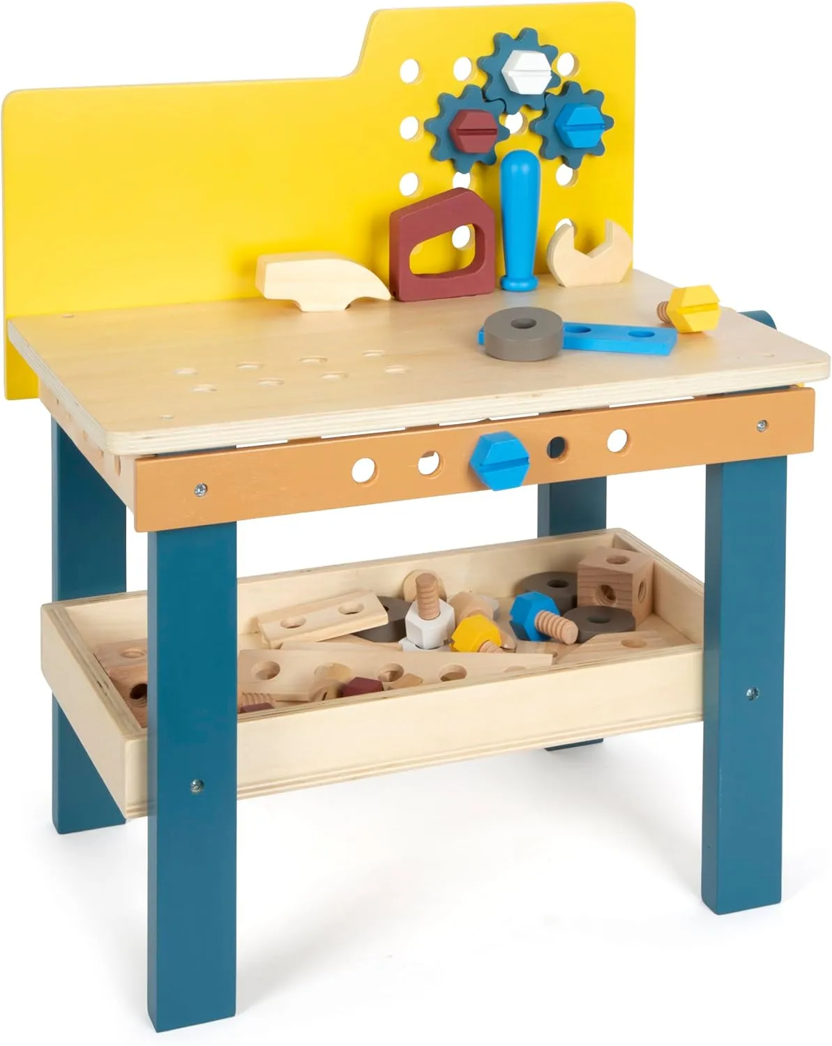 Workshop Workbench with Vice, 4 Wooden Tools, from 3 Years, 12558, Coloured