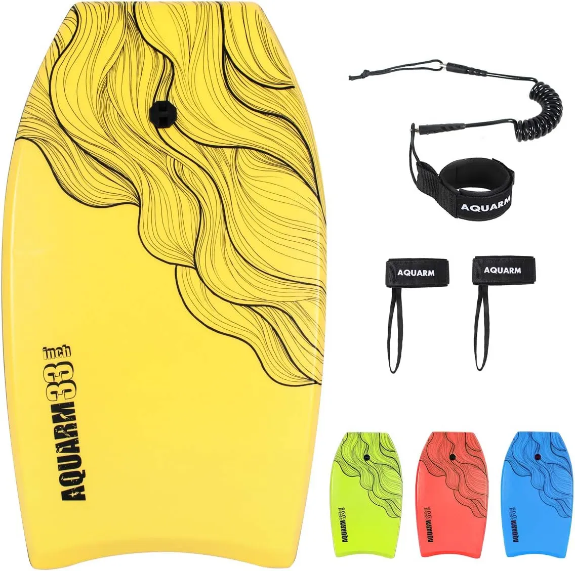 XPE Bodyboard 33-inch/36-inch/41-inch Bodyboarding with Premium Wrist Leash and Fin Tethers, Super Lightweight & Slick Bottom Perfect Surfing for Kids Teens and Adults