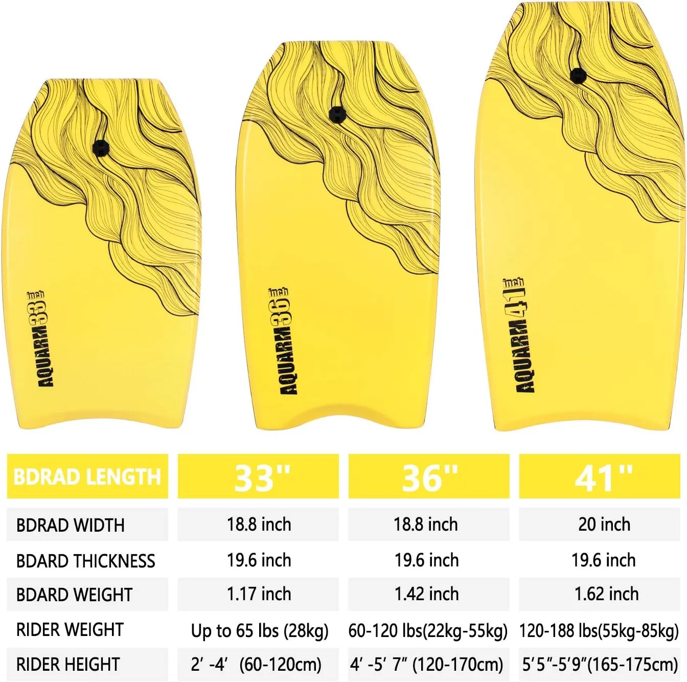XPE Bodyboard 33-inch/36-inch/41-inch Bodyboarding with Premium Wrist Leash and Fin Tethers, Super Lightweight & Slick Bottom Perfect Surfing for Kids Teens and Adults