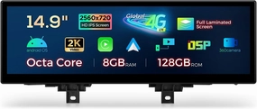 XTRONS 14.9 Inch Android 14 Car Stereo for BMW F30/F31/F32/F33/F34/F35/F36 (from 2018) EVO System, 2K IPS Touch Screen 8 128GB Global 4G Car Radio GPS Navigation Support Wireless CarPlay Android Auto