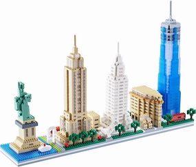 YaJie New York Skyline Micro Mini Blocks Building Set, Collection Model Kit - Detailed City Architecture Toy for Adults & Kids 14 （3452 Pcs）