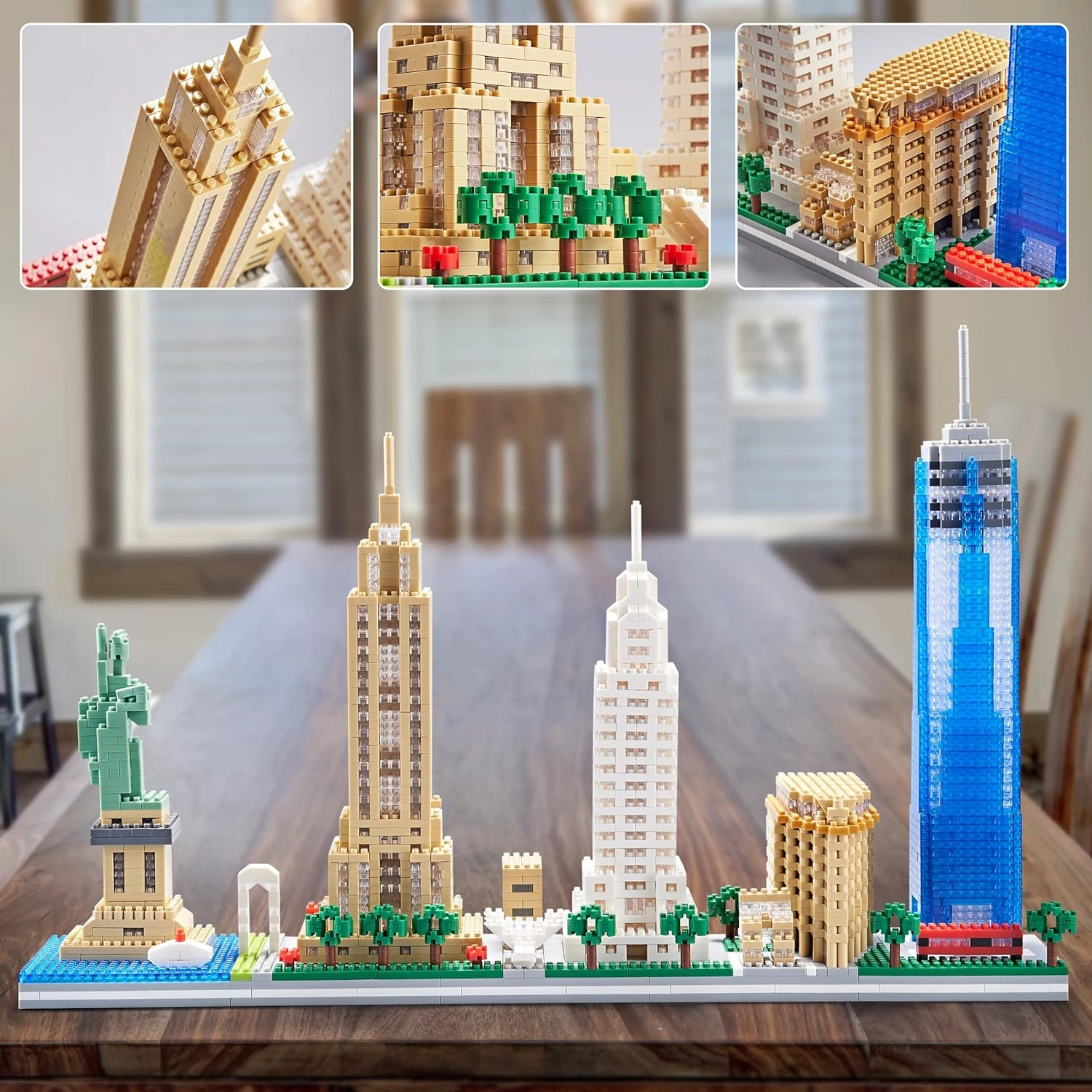 YaJie New York Skyline Micro Mini Blocks Building Set, Collection Model Kit - Detailed City Architecture Toy for Adults & Kids 14 （3452 Pcs）