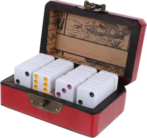 Yardwe 1 Set Dominoes Block Wooden Present Box Entertainment for Educational Fun for Parties and Gatherings
