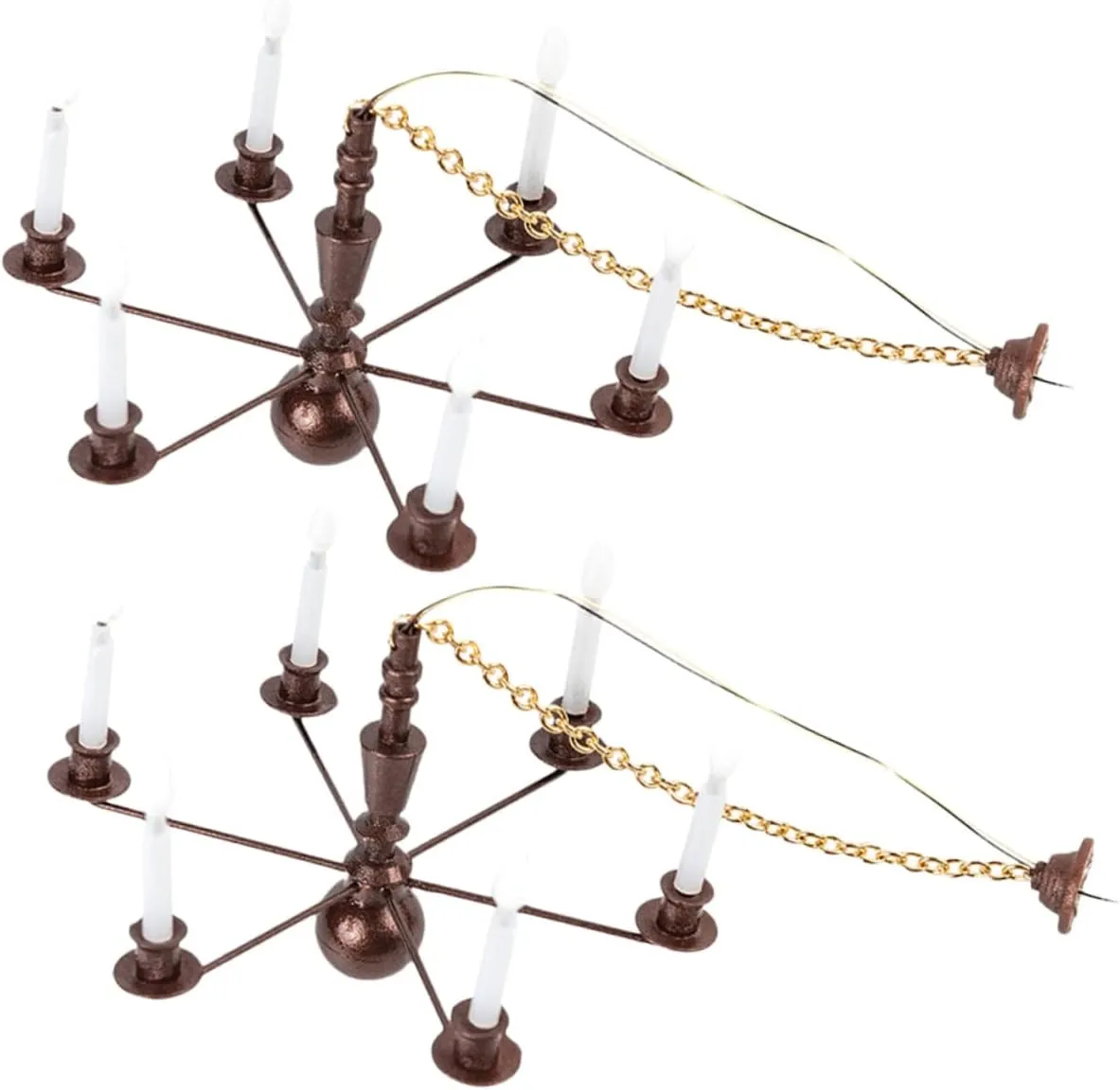 Yardwe 2pcs Miniature Hanging Lamp Models Stylish Ceiling Light for Dollhouse Decor Warm Light for Tiny Landscape Easy to Install Design for Houses