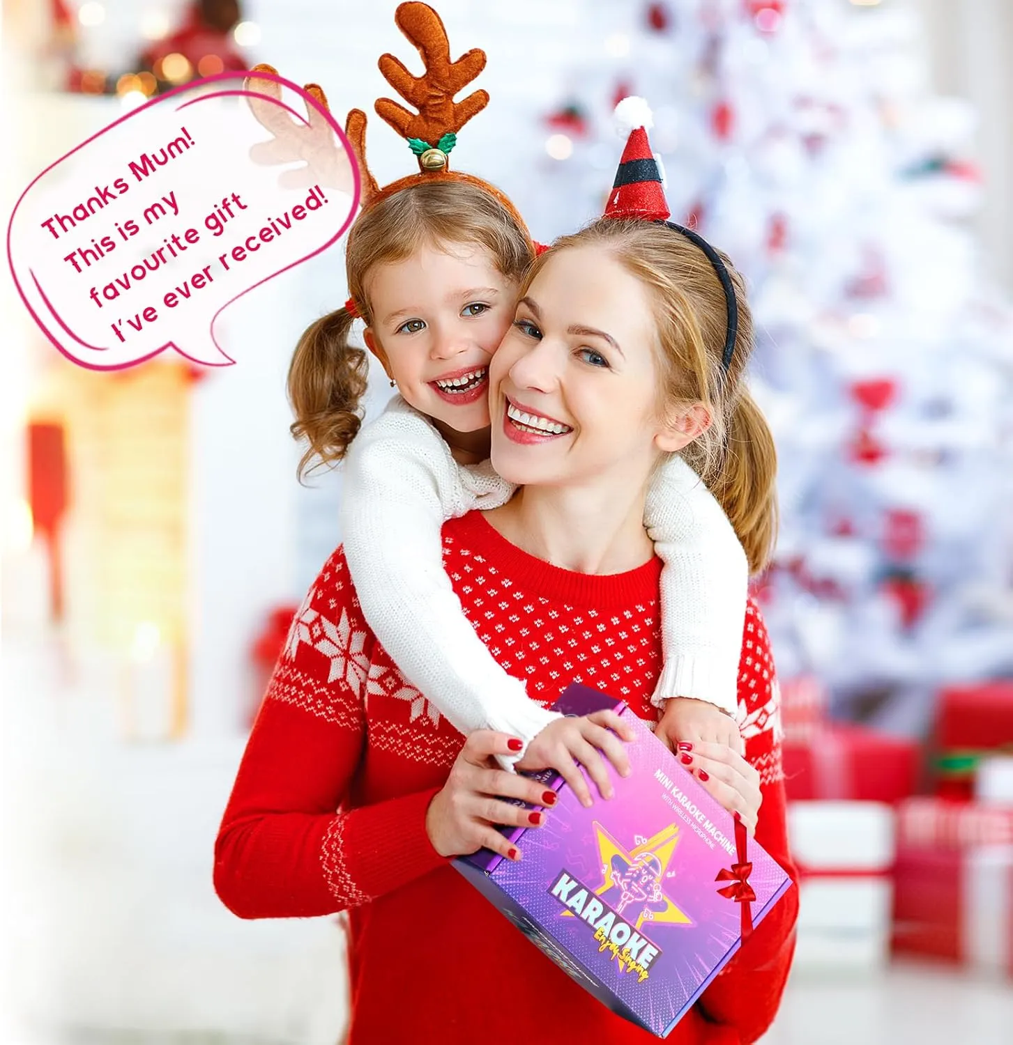 YLL Mini Karaoke Machine for Kids Adults, Portable Bluetooth Speaker with 2 Wireless Microphones, Most Popular Toys Birthday Gifts for Girls 4, 5, 6, 7, 8, 9, 10, 11, 12  Years Old Toddler Teens（Rose）