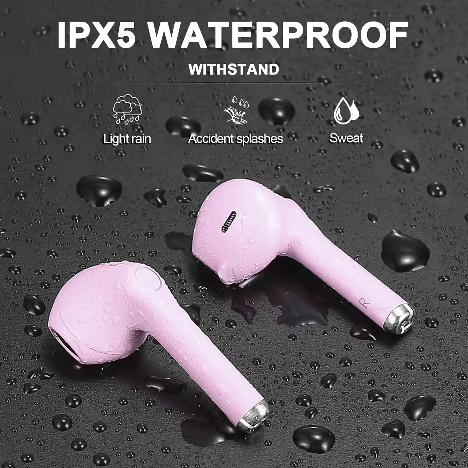 yobola Wireless Earbuds, Bluetooh Earbuds, Deep Bass Light Weight Mini Wireless Headphones for Running/Fitness, 25Hrs Playtime, Built-in Microphone, Touch Control, IPX5 Waterproof
