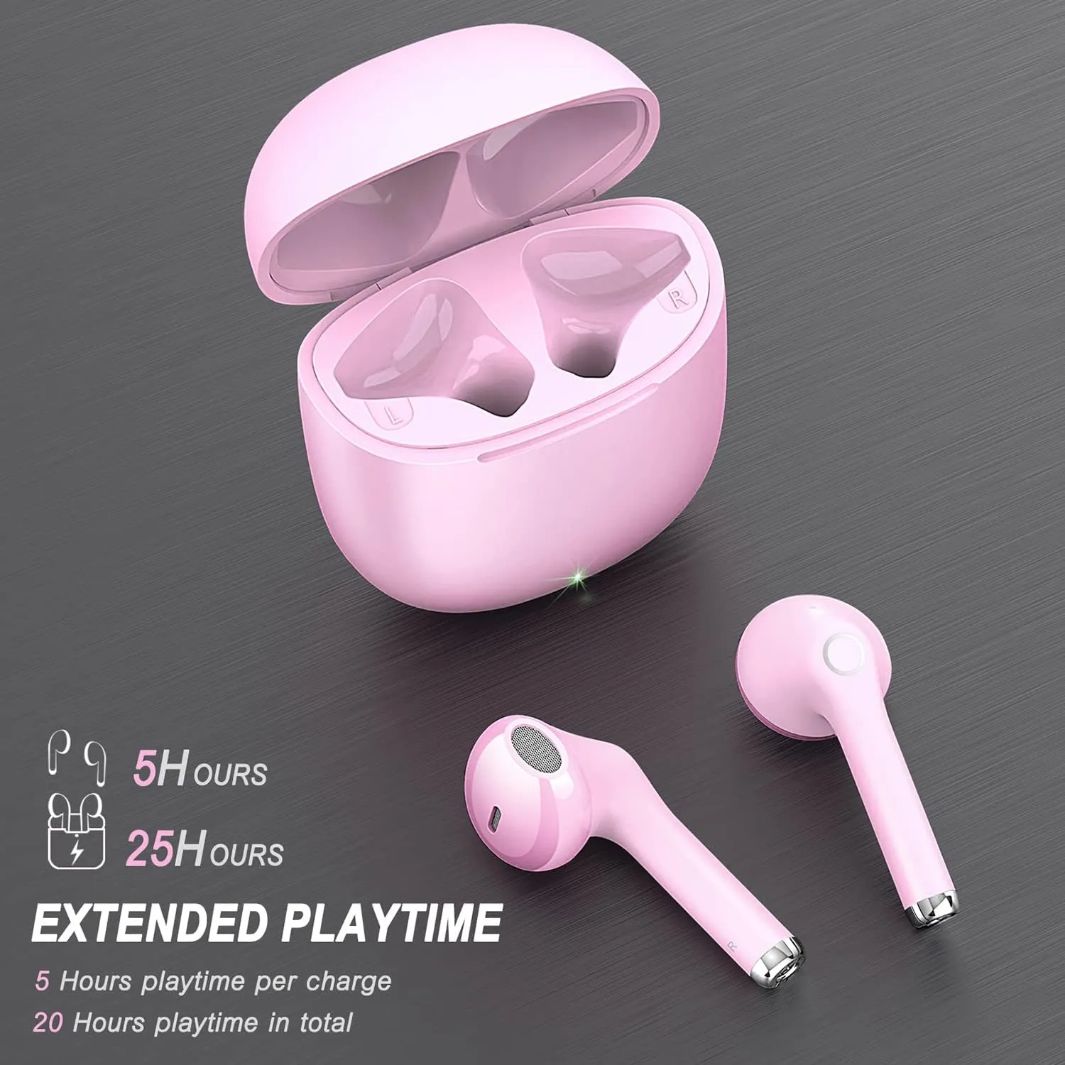 yobola Wireless Earbuds, Bluetooh Earbuds, Deep Bass Light Weight Mini Wireless Headphones for Running/Fitness, 25Hrs Playtime, Built-in Microphone, Touch Control, IPX5 Waterproof