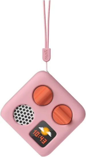 Yoto Mini Adventure Jacket in Think Pink with Matching Wrist Lanyard – Accessory for Kids Mini Audio Player, Anti-Slip Silicone Skin Cover, Fitted Protective Sleeve Case