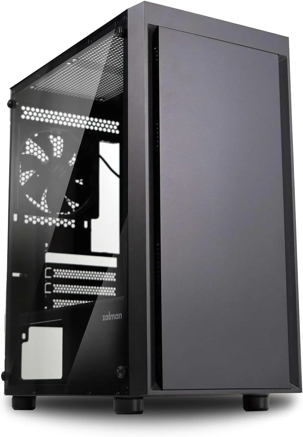 Zalman T3 Compact Mini Tower MATX PC Case, 2 x 120mm Fans Pre-Installed, Tempered Glass Side Panel, Micro-ATX, Mini-ITX Gaming Computer Chassis