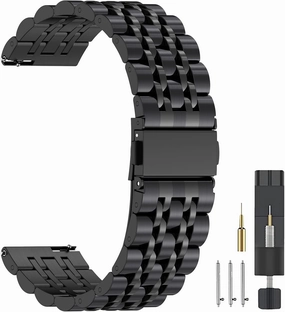 ZPJPPLX Universal Quick Release Watch Band,18mm 20mm 22mm Stainless Steel Metal Straps for Samsung Galaxy Watch 6/5/4/3,Garmin Watch,Huawei Watch, Amazfit GTS Replacement Band